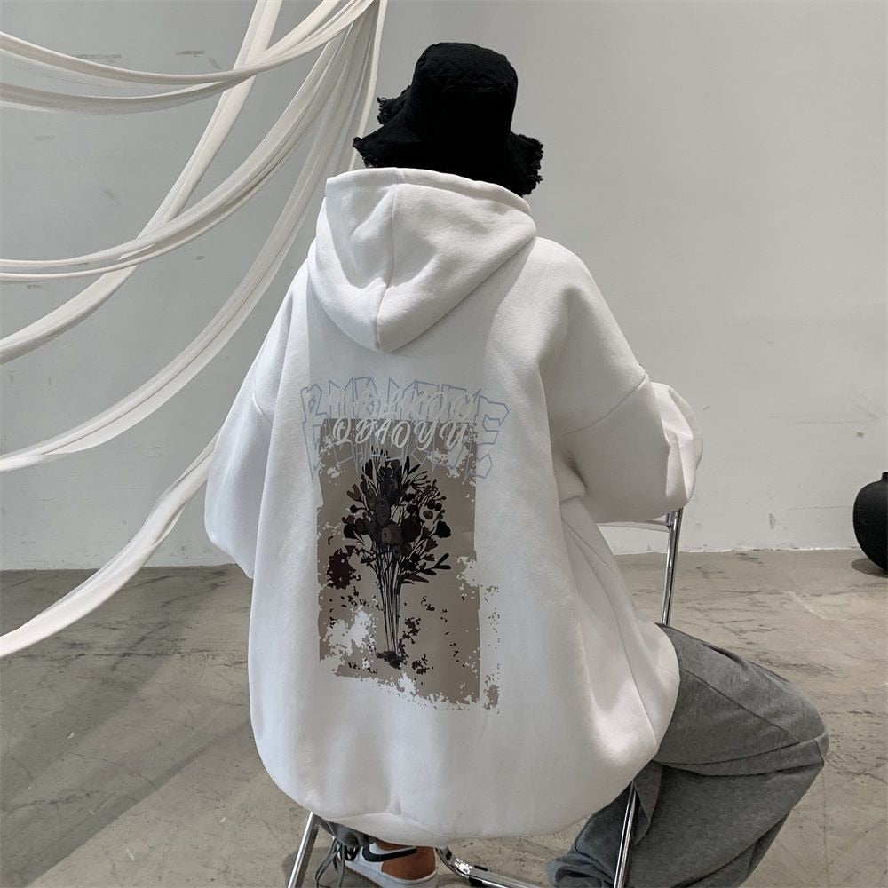 Pull Fleuri <br> Oversize Vintage Blanc