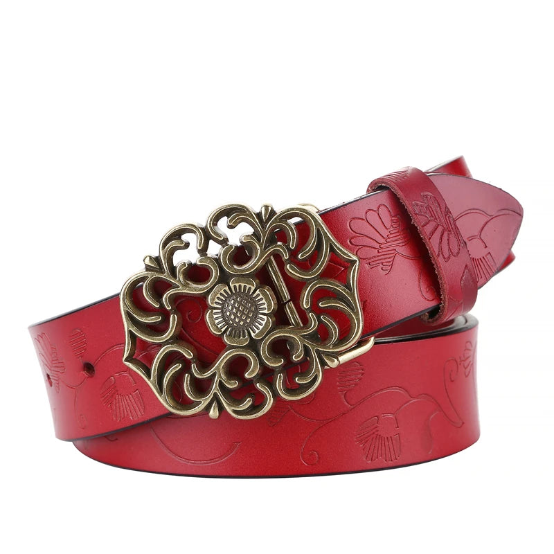 Ceinture Fleur <br> Boucle Rouge