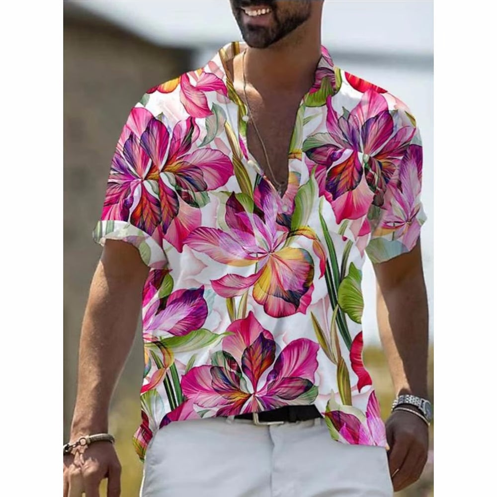 Chemise A Fleur Homme <br> Légère Coloré