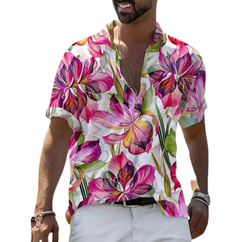 Chemise A Fleur Homme <br> Légère Coloré