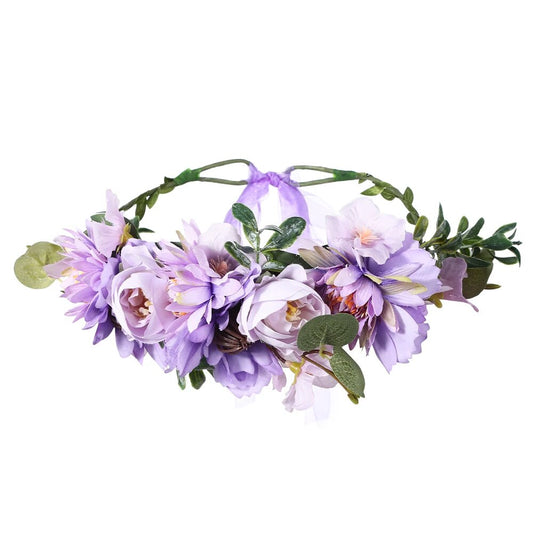 Couronne De Fleurs <br> Violet Naturel