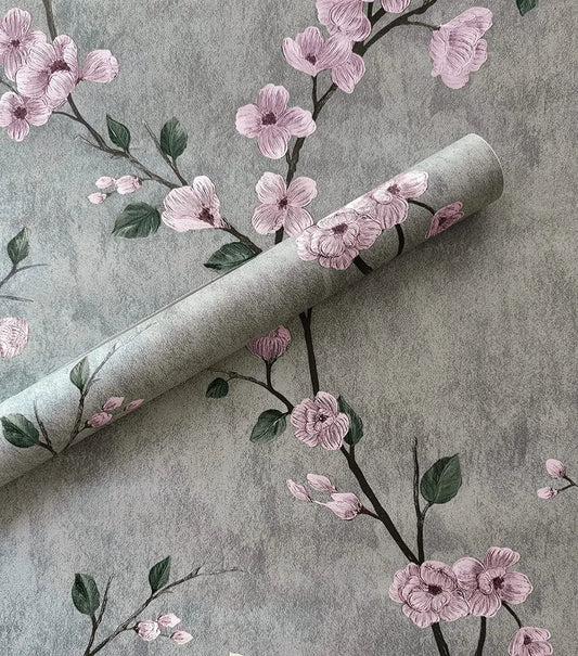 Papier Peint Fleuri <br> Rose