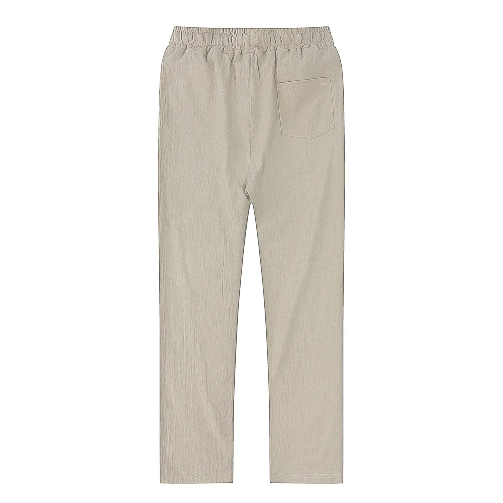 Pantalones de lino estilo mediterráneo para hombre