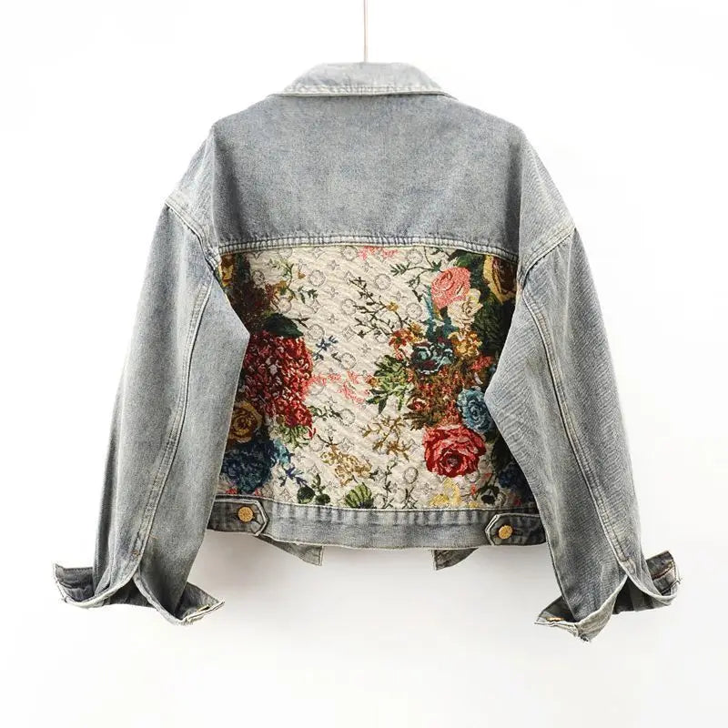 Veste En Jean Fleurie Femme