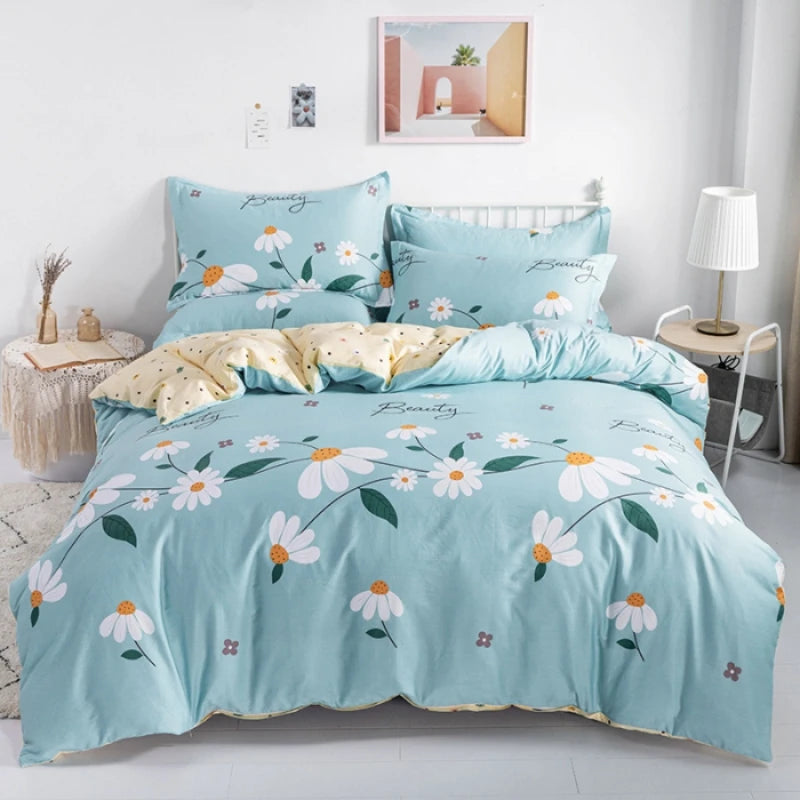 Housse de Couette Fleurs Design Scandinave Simple