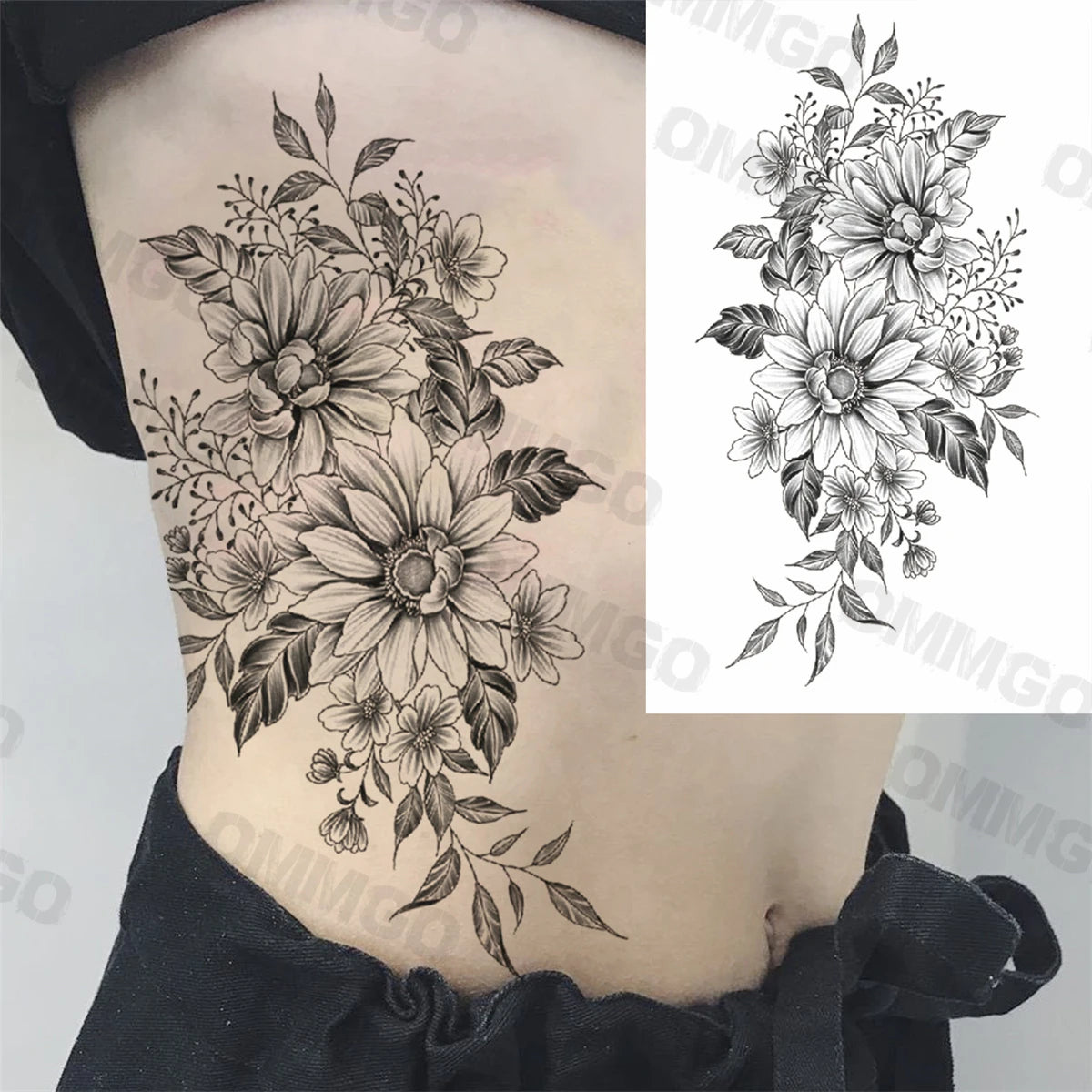 Spine Flower Tattoo