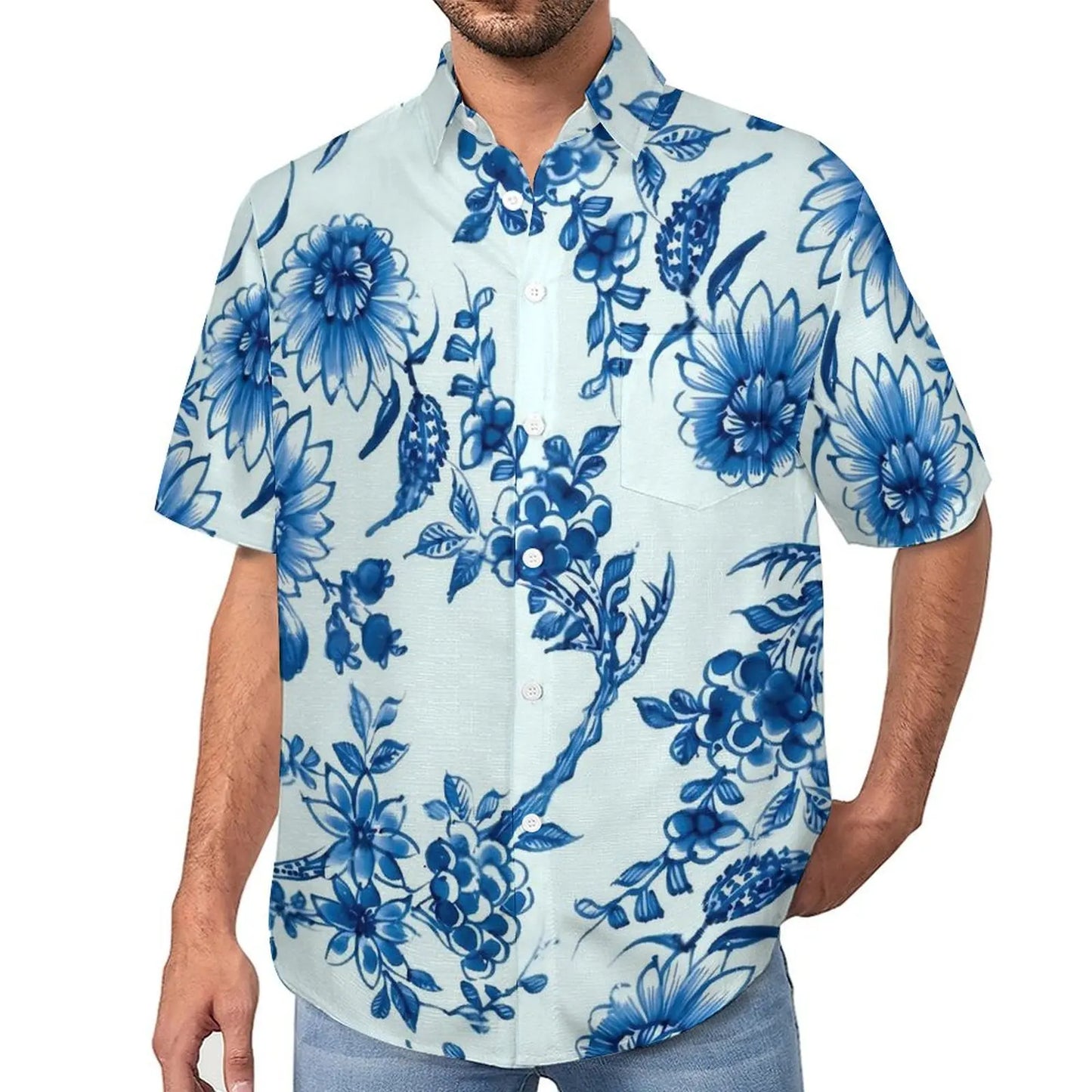 Men's Oversized Holiday Flower Shirt