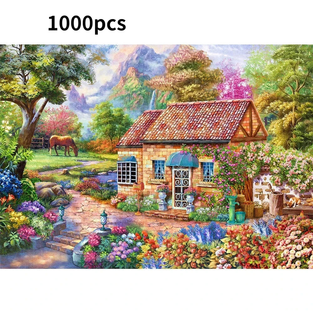 Puzzle 1000 Pièces Paysage Fleuri