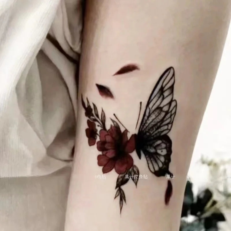 Tatouage Papillon Fleur