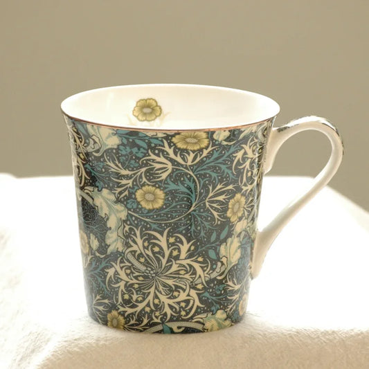 Tasse Fleurie <br> Bleu Marine