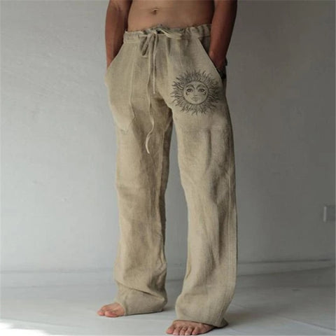 Pantalon Lin Homme  Fashion Soleil Beige