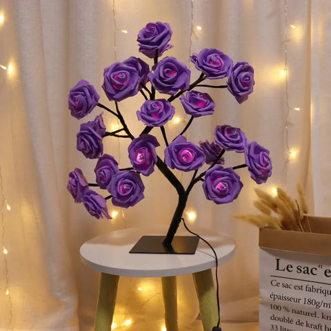 Lampe Fleur  Rose Violette