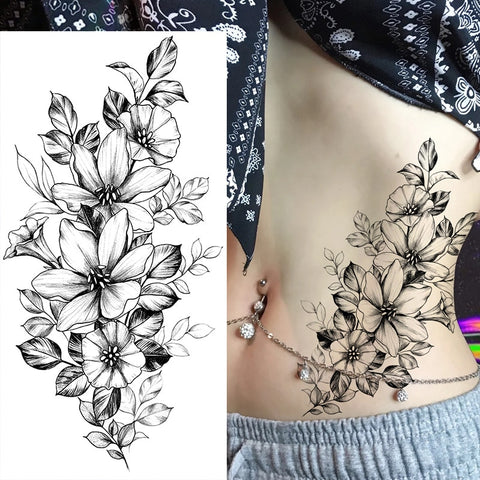 Tatouage Fleur  Ventre Design