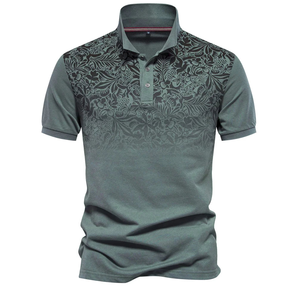 Polo A Fleur Homme Vert