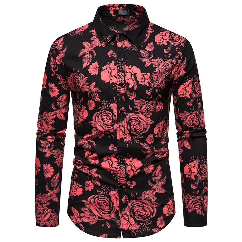 Chemise Homme Fleurie <br> Rouge