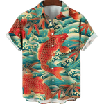 Chemise a Fleur Homme  Poisson Vague