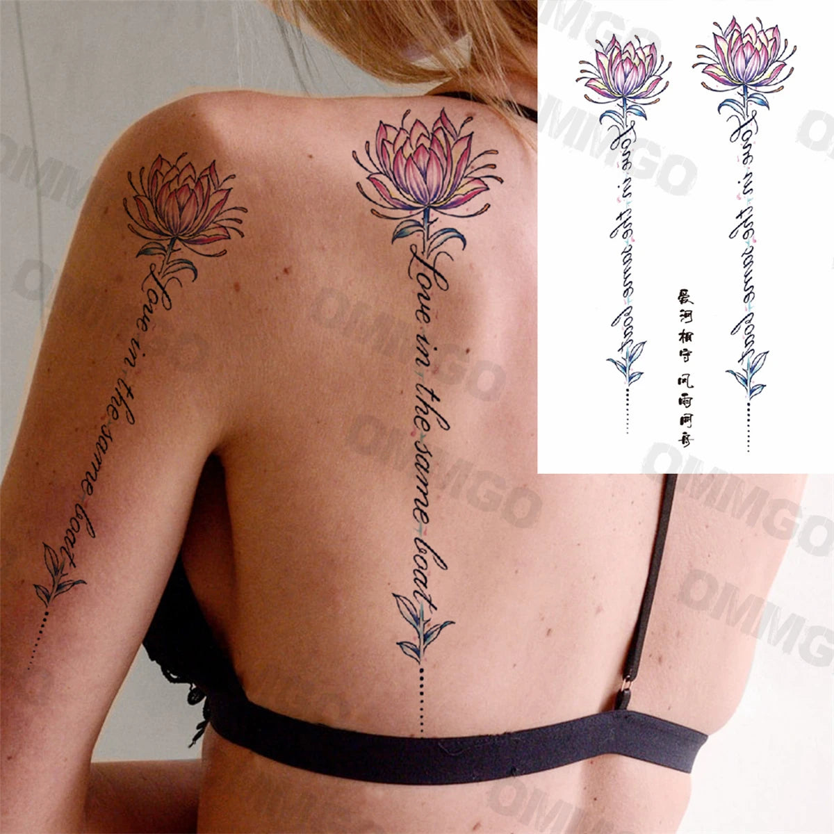 Spine Flower Tattoo