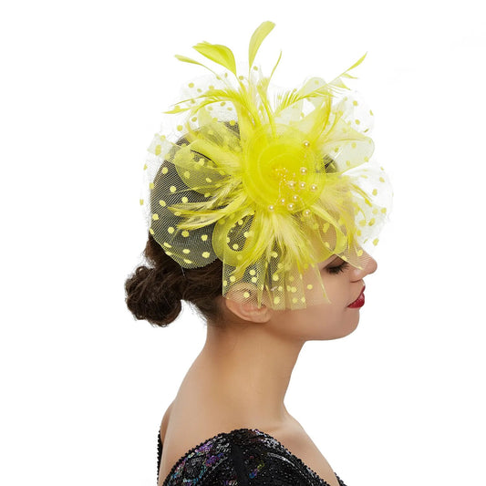 Chapeau Fleurie <br> Fascinateur Jaune