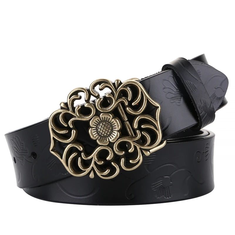 Ceinture Fleur <br> Boucle Noir