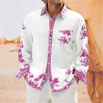 Chemise A Fleur Homme  Vintage Rose