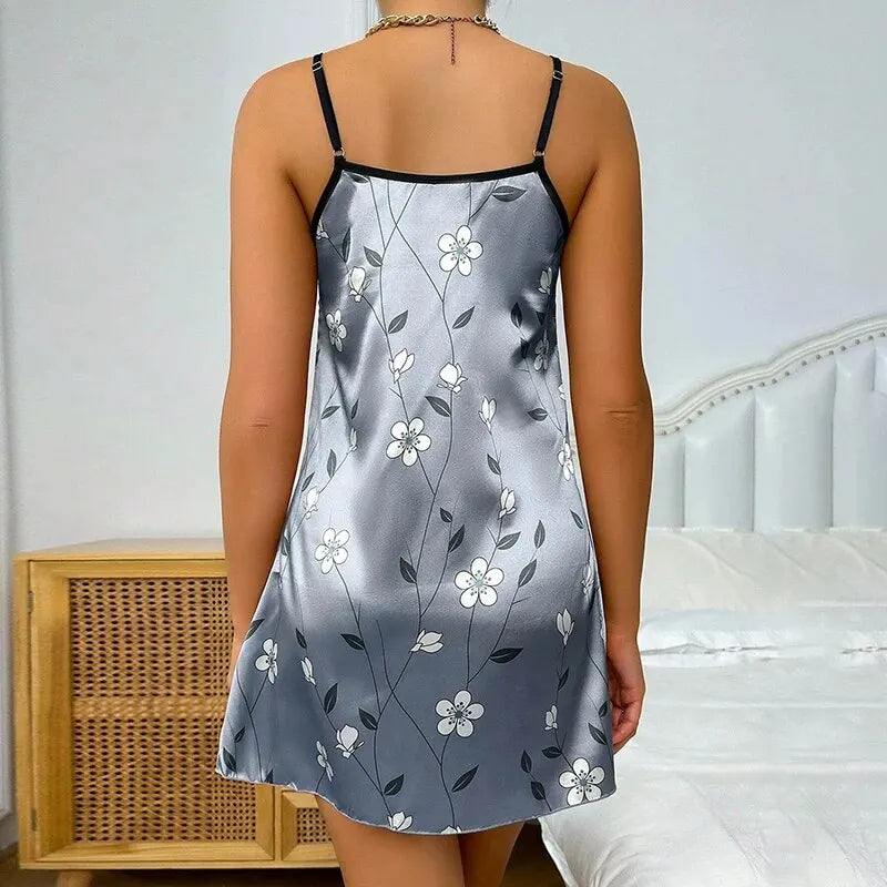 Floral Satin Nightgown