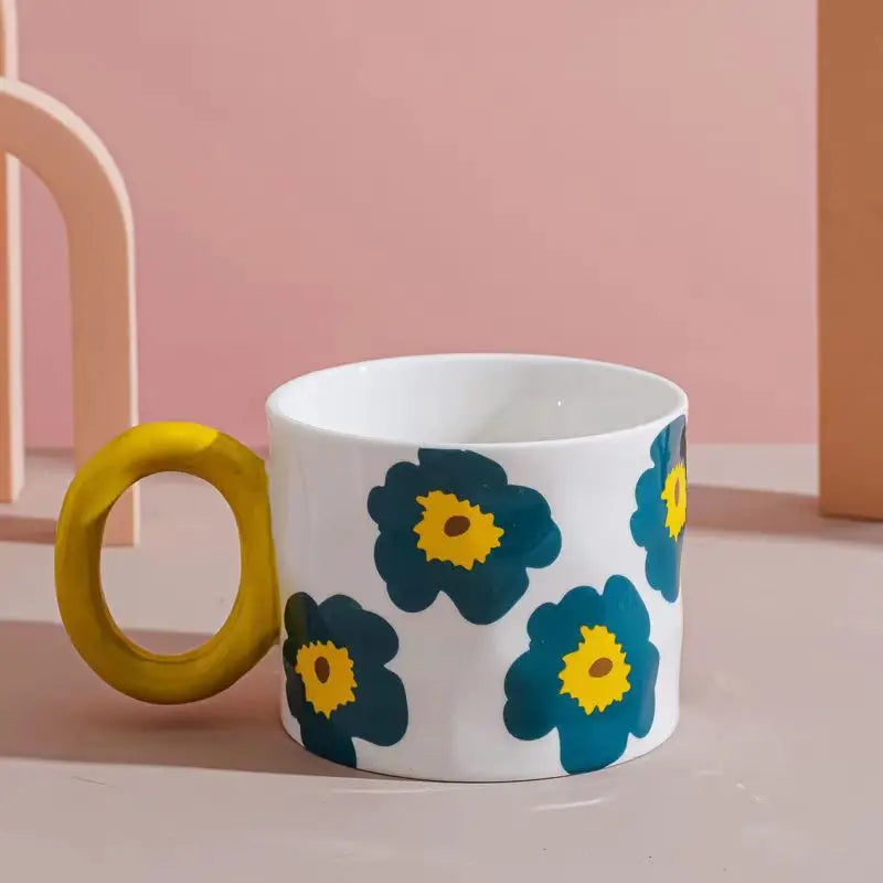 Mug Anglais <br> Fleurs Cartoon