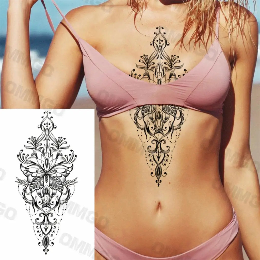 Spine Flower Tattoo