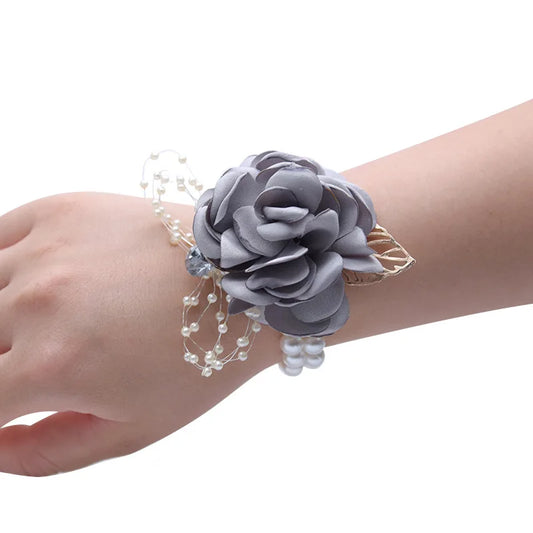 Bracelet Fleur <br> Mariage Gris