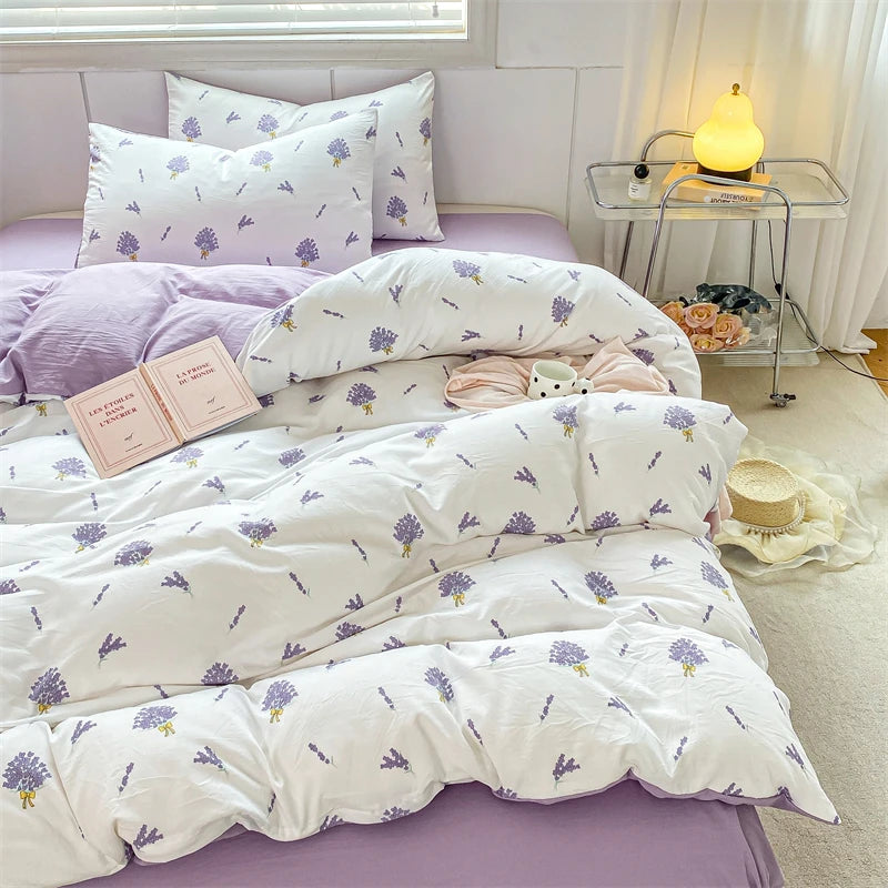 Housse De Couette Fleurie <br> Lavande