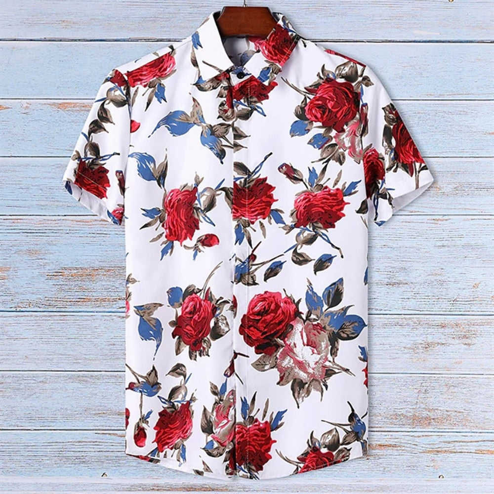 Chemise A Fleur Homme <br> Design Simple Mélange Floral