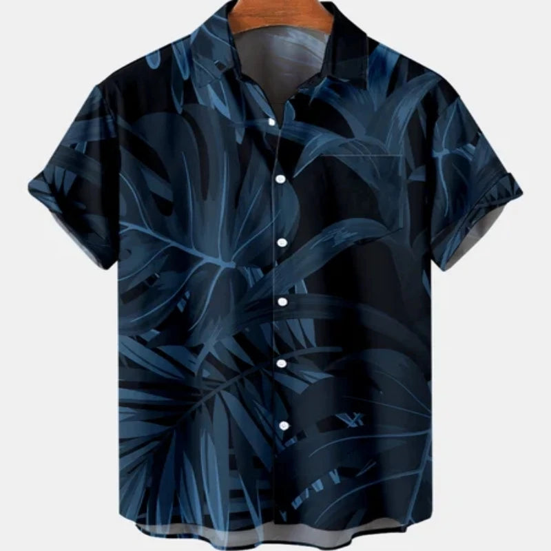 Chemise Fleurie Bleu <br> Homme