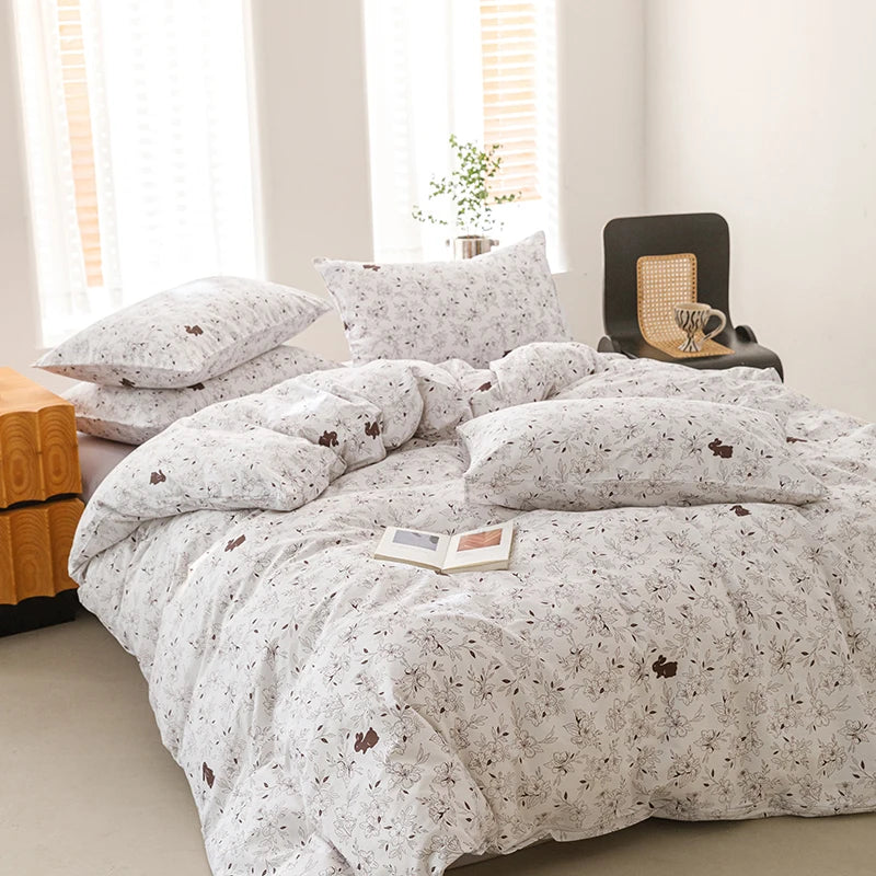 Housse De Couette Fleurie <br> Coton