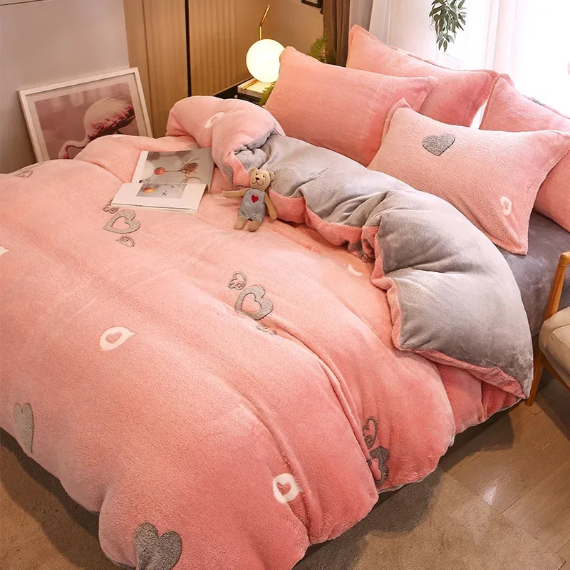 Housse de Couette Fleurie en Polaire