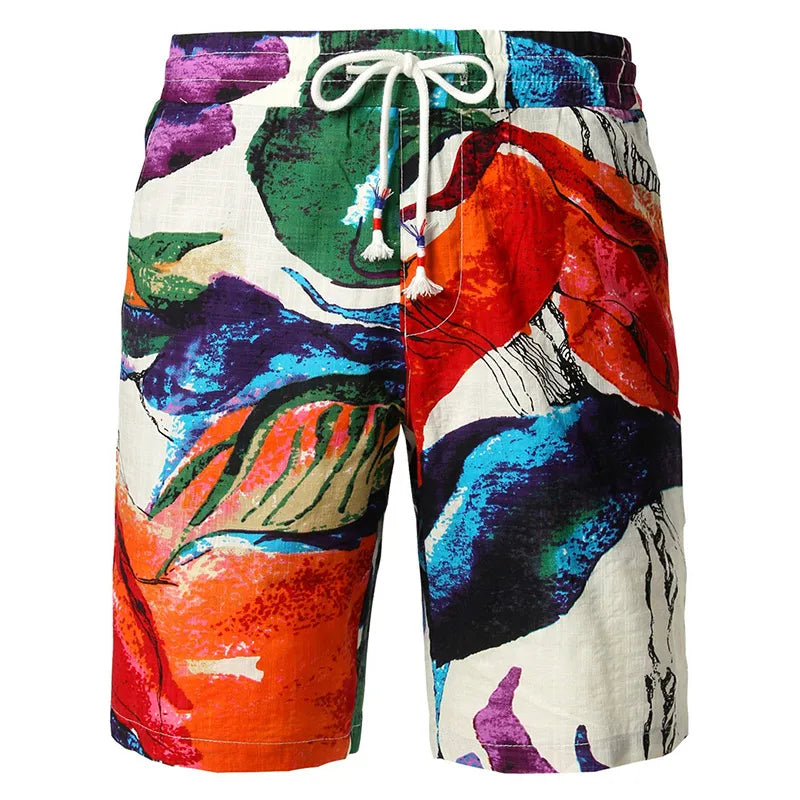 Short De Bain A Fleur <br> Abstrait