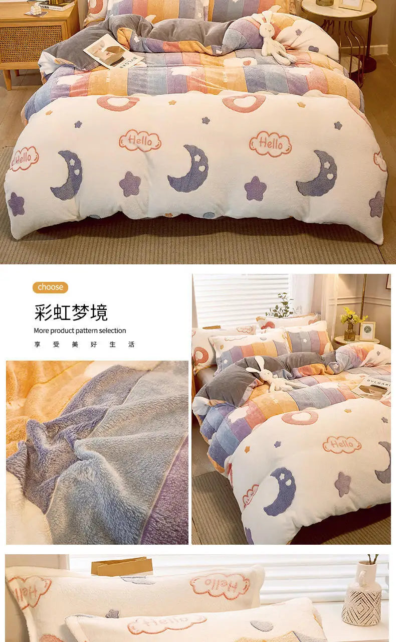 Housse de Couette Fleurie en Polaire