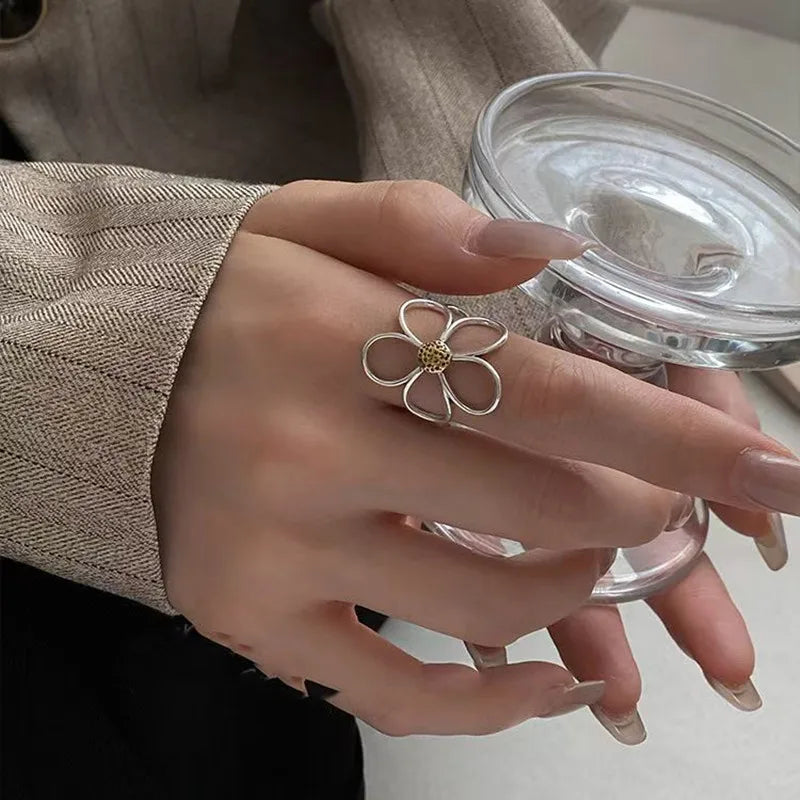 White Rose Flower Ring