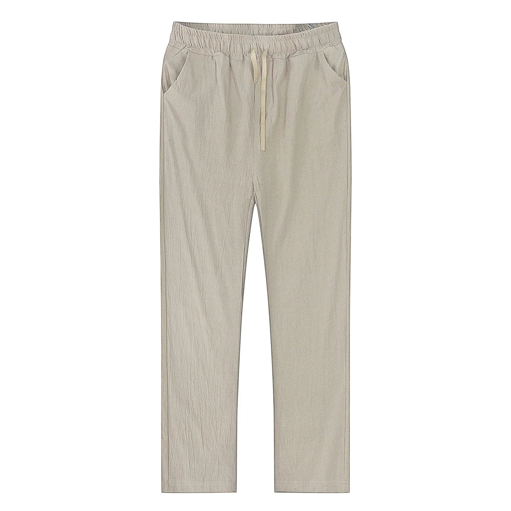 Pantalones de lino estilo mediterráneo para hombre