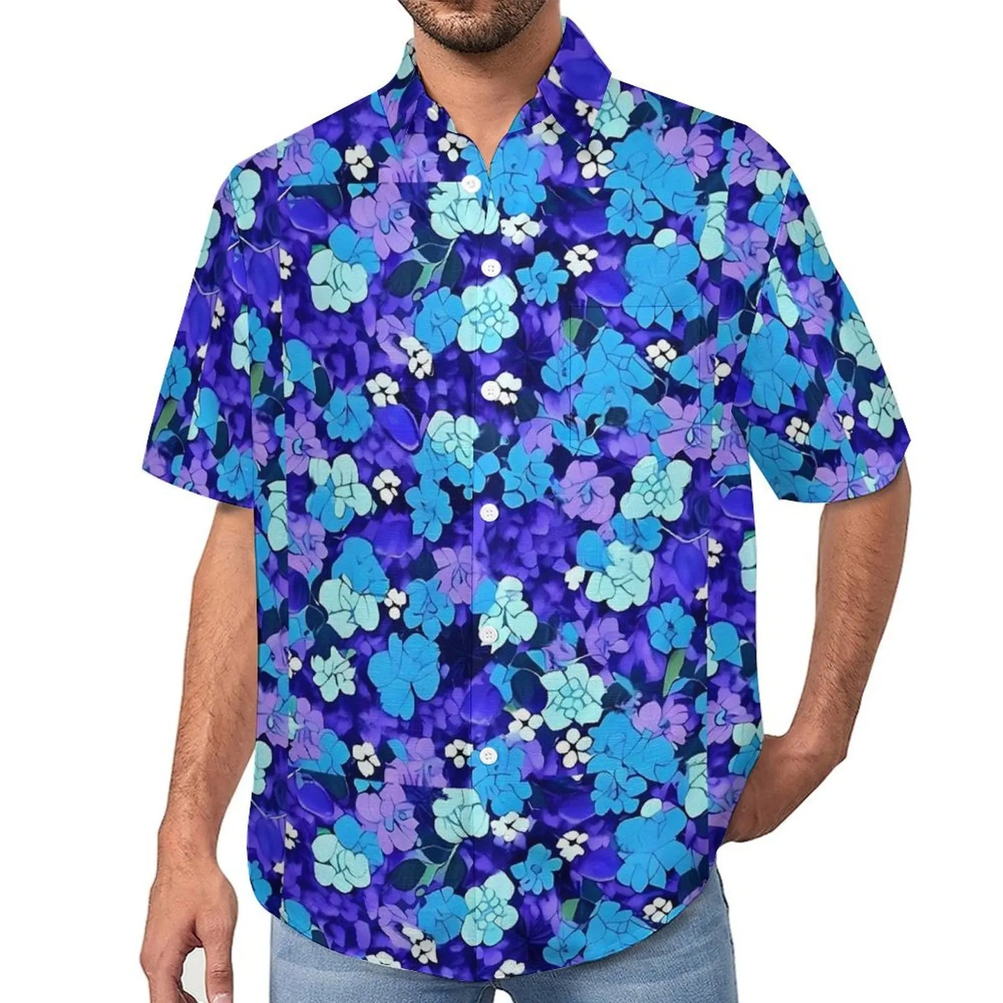 Camisa extragrande con flores para vacaciones para hombre