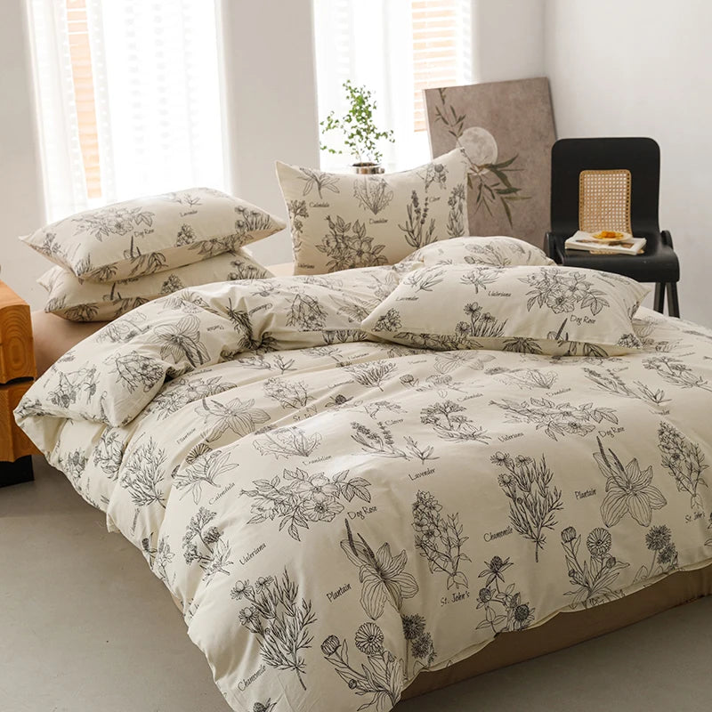 Housse De Couette Fleurie <br> Coton