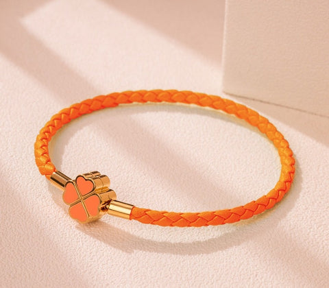 Bracelet Fleur  Porte Bonheur Orange