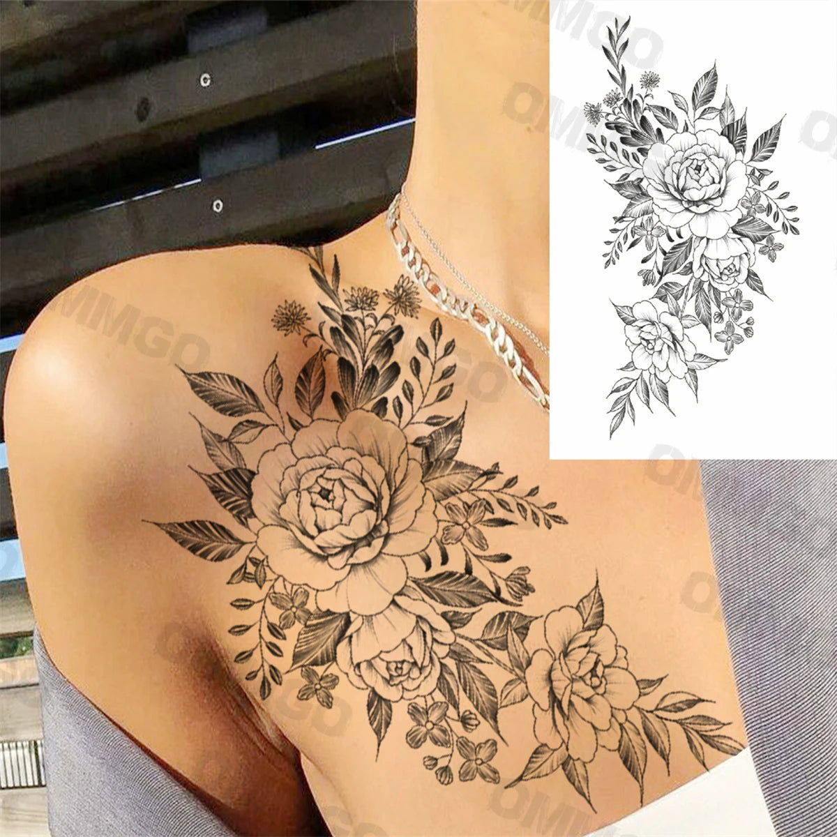 Spine Flower Tattoo