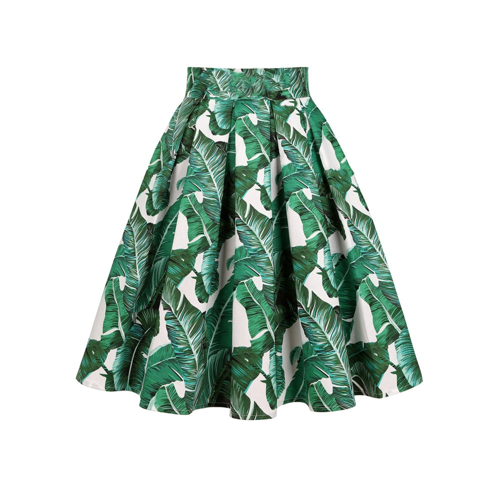 Jupe Fleurie <br> Vintage Design Vert