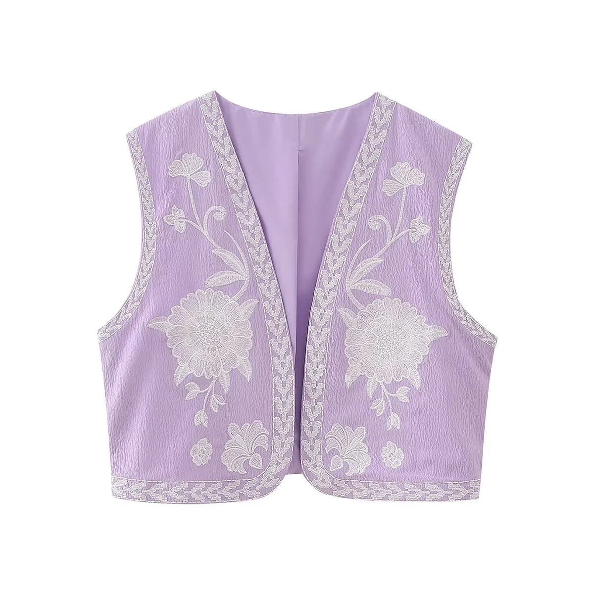 Gilet Fleuri Femme <br> Vintage Violet