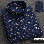 Chemise A Fleur  Homme Coton Bleu Foncé