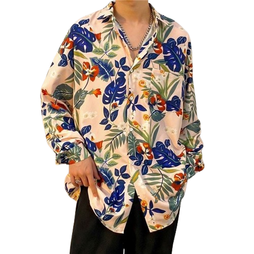 Chemise A Fleur Homme <br> Cartoon Vintage