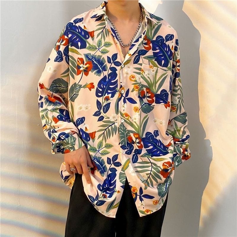 Chemise A Fleur Homme <br> Cartoon Vintage