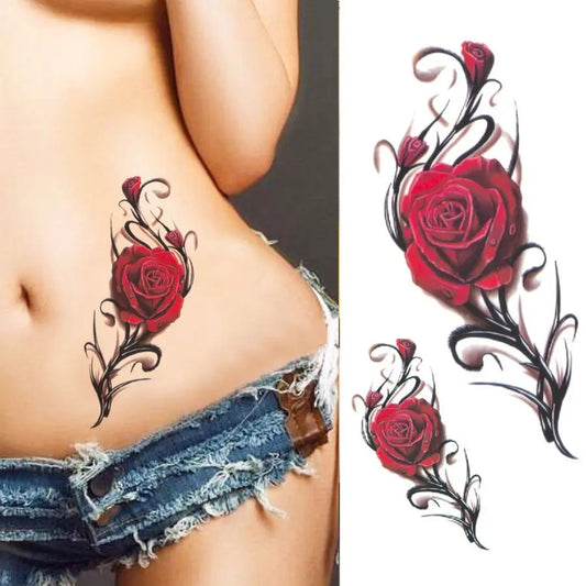 Tatouage Fleuri Sexy pour Femme