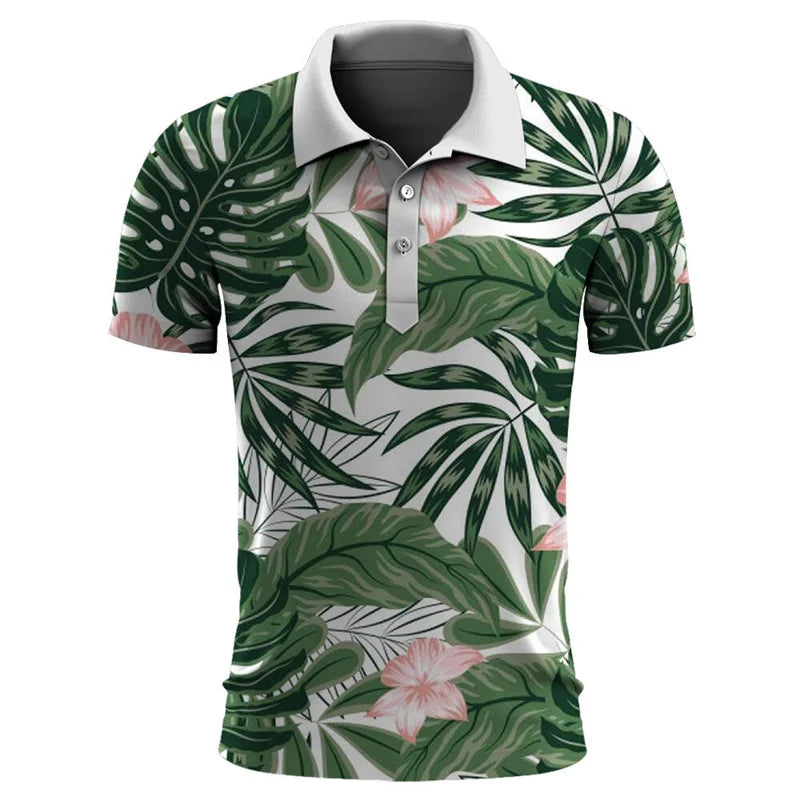 Polo Fleuri Homme Jungle