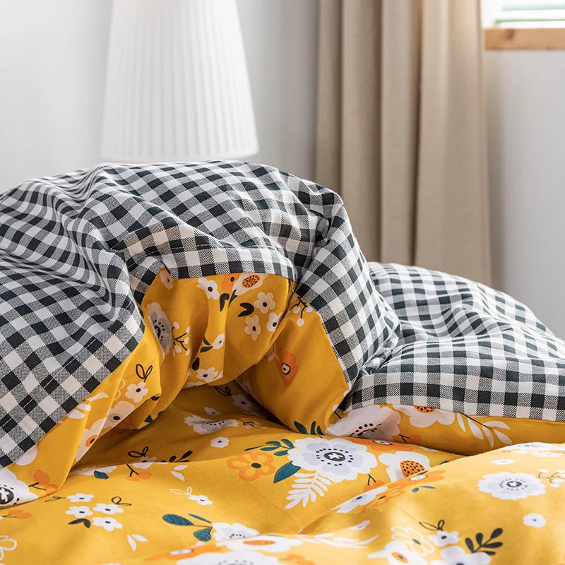 housse De Couette Fleurie Jaune