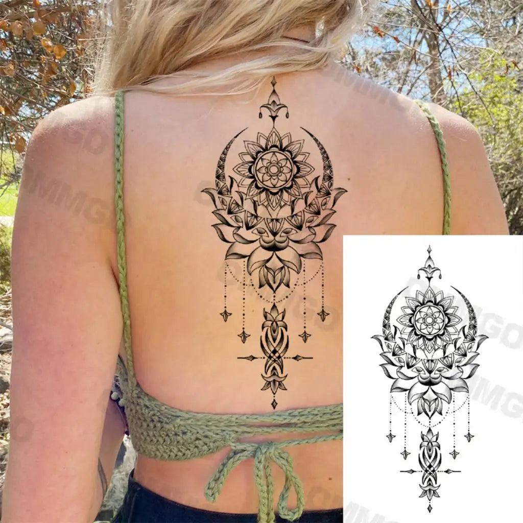 Spine Flower Tattoo